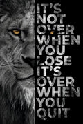 Never Quit — Power Lion Motivational 3D Acrylic Poster